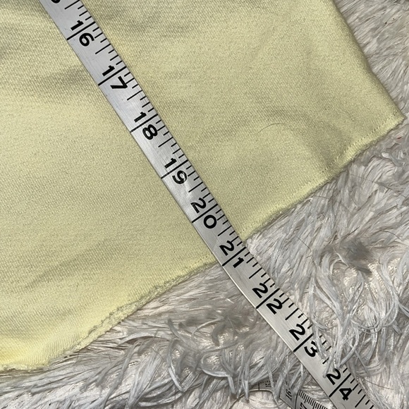 NWT INC Cropped Cotton Bead-Embroidered Raw Hem Sweatshirt sze M Yellow - Picture 9 of 16